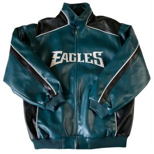 Philadelphia Eagles NFL Green_Black Leather Jacket