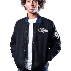 Ultra Game NFL Baltimore Raven Varsity Coaches Jacket