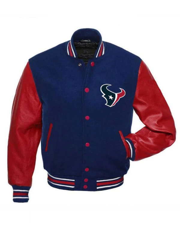Houston Texans Red_Blue Letterman wool Varsity Jacket