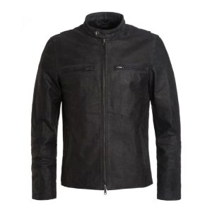 Men Calf Black Leather Jacket
