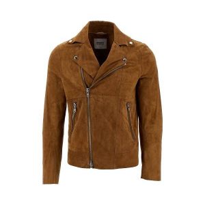 Men's Suede Biker Style Leather Jacket