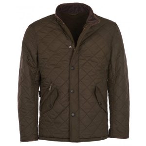 Mens olive Quilted Jacket