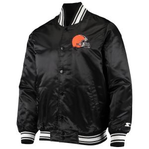 NFL Cleveland Browns Starter Black Locker Room Varsity Satin Jacket