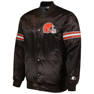 NFL Cleveland Browns Starter Brown The Pick And Roll Varsity Jacket