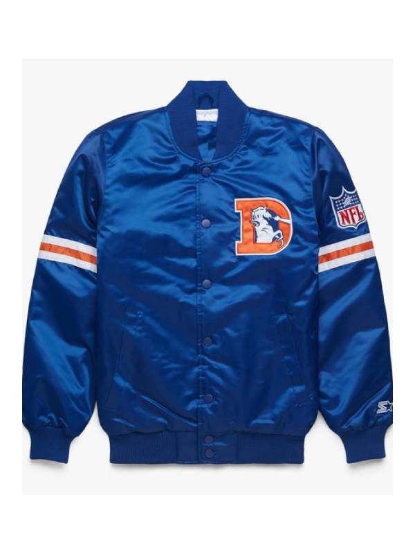 NFL Ohio Denver Broncos Blue Bomber Jacket