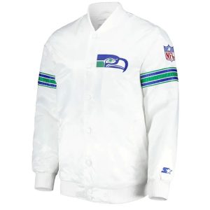 NFL Seattle Seahawks The Power Forward White Satin Jacket