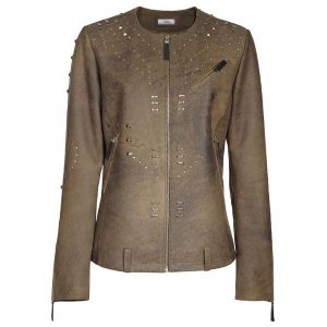Women's Brown Breezy Trock Leather Coat