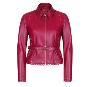 Women's Abina Purple Leather Jacket