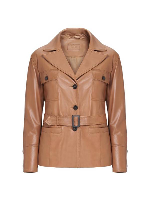 Women's Giosetta Brown Stylish Leather Jacket