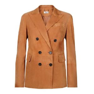 Women's Jolanda Cognac Suede Leather Blazer Style Jacket