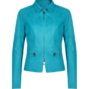 Women's Juliette Turquoise Suede Leather Jacket