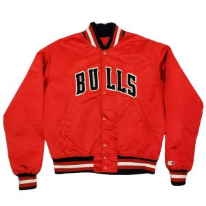 NBA Chicago Bulls 80s Red Satin Jacket