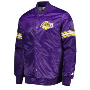 NBA Los Angeles Lakers Purple Pick_Roll Satin Varsity Jacket