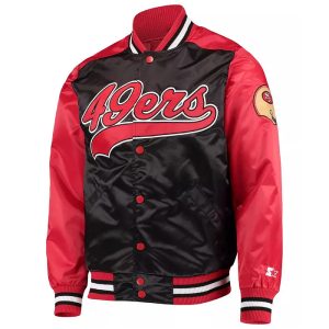 NFL San Francisco 49ers The Tradition II Black and Red Satin Jacket